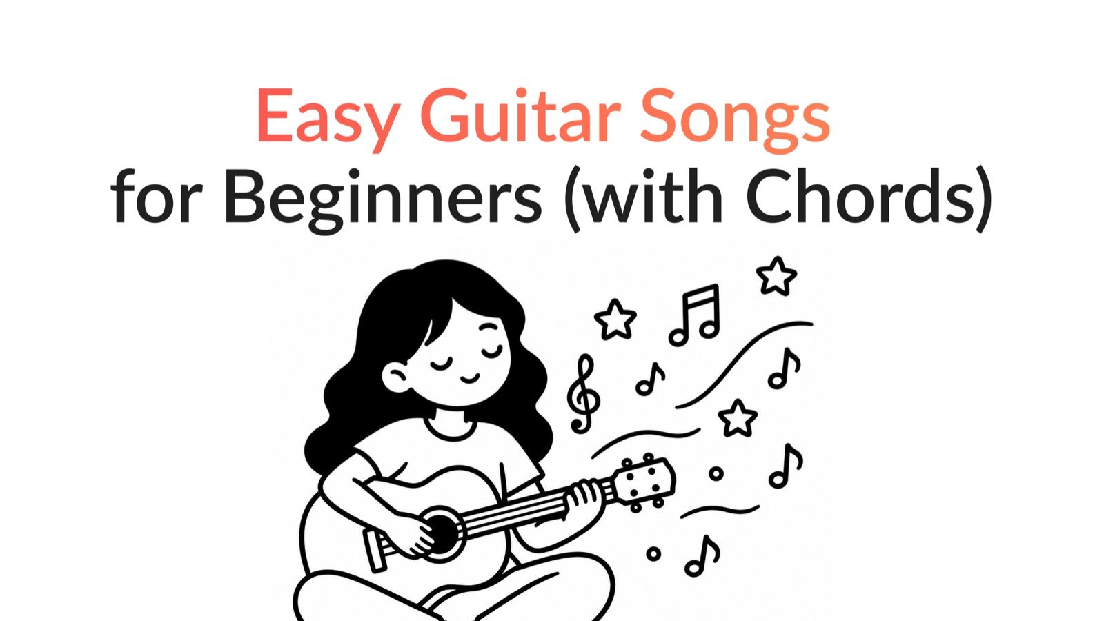 Beginner playing easy guitar songs with chords