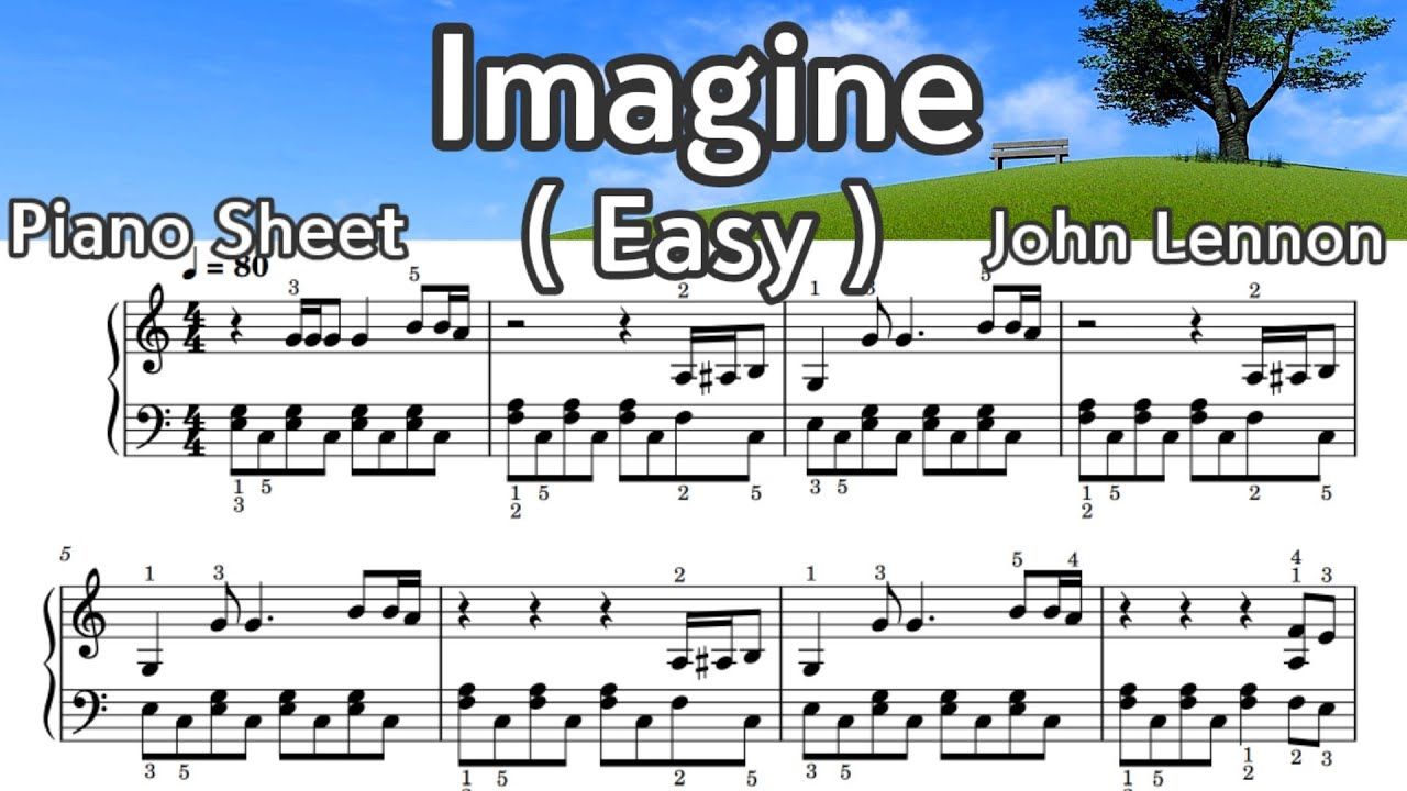 john lennon imagine easy piano notes