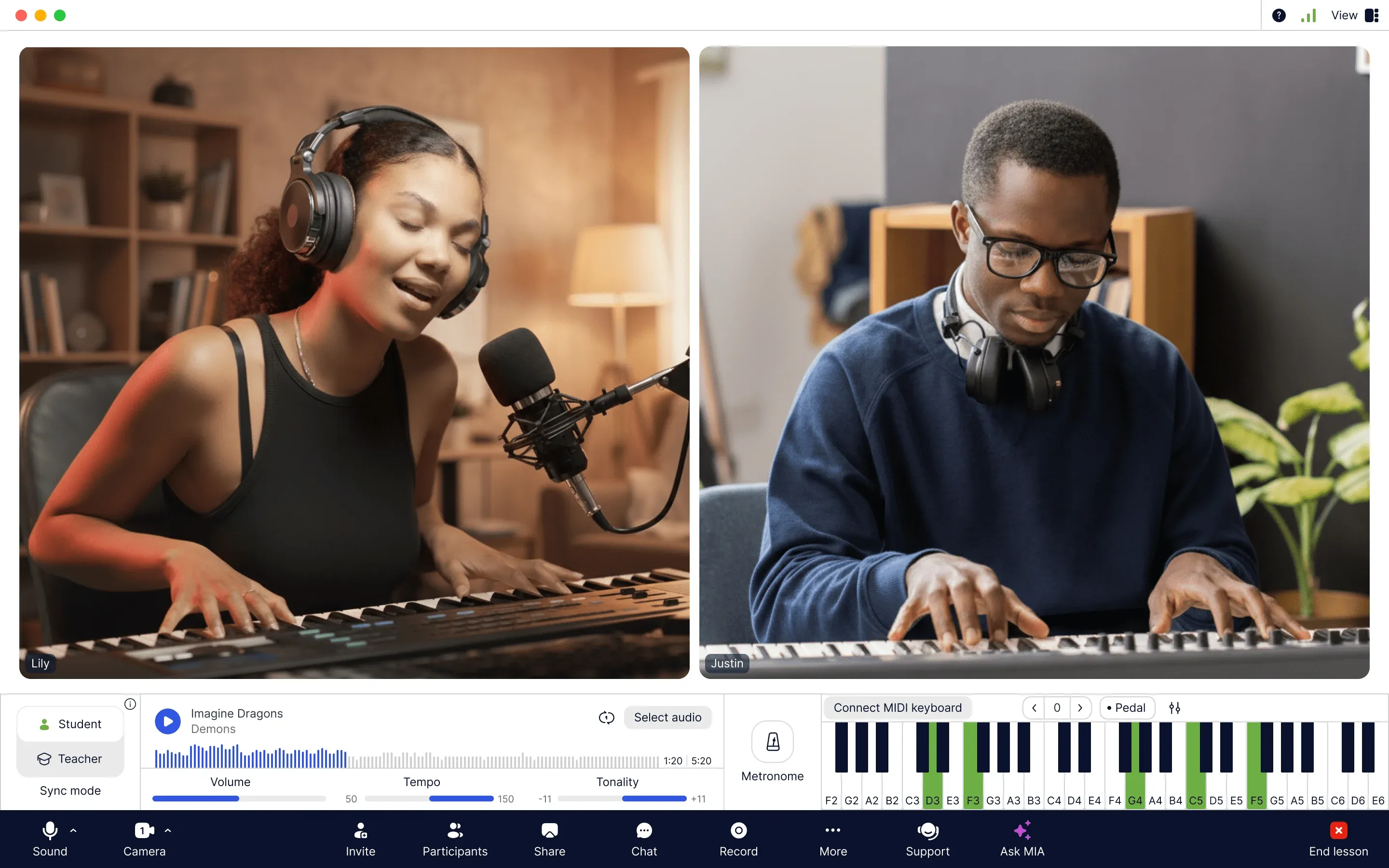 MOOZ app for online music lessons